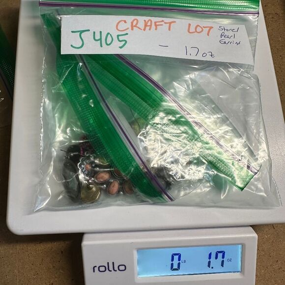 J405 Craft Bulk Bundle of Stone & Pearl Earrings - Picture 2 of 2